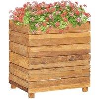 vidaXL Raised Bed 50x40x55 cm Solid Wood Teak and Steel, Brown