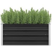 vidaXL Garden Raised Bed Anthracite 100x40x45 cm Galvanised Steel, Grey