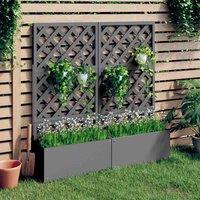 vidaXL Trellis Planters 2 pcs Grey 65x33x135 cm WPC, Grey