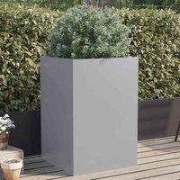 vidaXL Planter Silver 52x48x75 cm Galvanised Steel, Silver