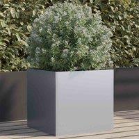 vidaXL Planter Silver 49x47x46 cm Galvanised Steel, Silver