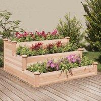 vidaXL Garden Raised Bed 120x120x56 cm Solid Wood Fir, Brown