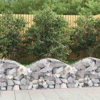 vidaXL Arched Gabion Basket 100x50x40/60 cm Galvanised Iron, Silver