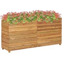 vidaXL Raised Bed 150x40x72 cm Solid Wood Teak and Steel, Brown