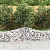 vidaXL Arched Gabion Basket 200x50x40/60 cm Galvanised Iron, Silver