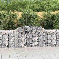 vidaXL Arched Gabion Baskets 15 pcs 300x50x80/100 cm Galvanised Iron, Silver