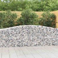 vidaXL Arched Gabion Baskets 3 pcs 400x50x80/100 cm Galvanised Iron, Silver