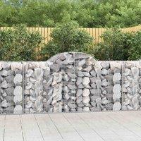 vidaXL Arched Gabion Baskets 3 pcs 200x50x100/120 cm Galvanised Iron, Silver