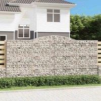 vidaXL Arched Gabion Basket 400x30x180/200 cm Galvanised Iron, Silver