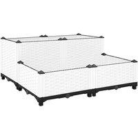 vidaXL PP Raised Bed 80x80x38cm, Grey