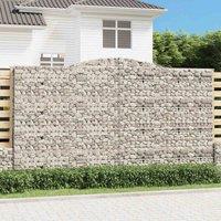 vidaXL Arched Gabion Basket 400x30x220/240 cm Galvanised Iron, Silver