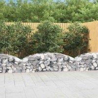 vidaXL Arched Gabion Basket 200x50x40/60 cm Galvanised Iron, Silver