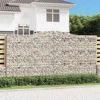 vidaXL Arched Gabion Basket 400x50x200/220 cm Galvanised Iron, Silver