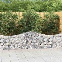 vidaXL Arched Gabion Basket 200x30x60/80 cm Galvanised Iron, Silver