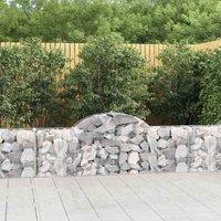 vidaXL Arched Gabion Basket 200x30x60/80 cm Galvanised Iron, Silver