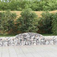 vidaXL Arched Gabion Baskets 4 pcs 300x30x40/60 cm Galvanised Iron, Silver