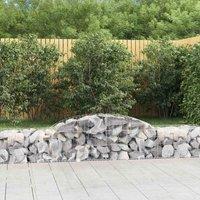 vidaXL Arched Gabion Baskets 7 pcs 300x50x40/60 cm Galvanised Iron, Silver