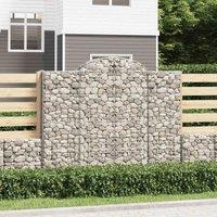vidaXL Arched Gabion Baskets 2 pcs 200x50x160/180 cm Galvanised Iron, Silver