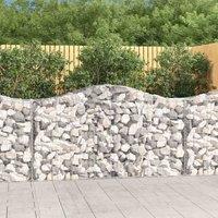 vidaXL Arched Gabion Baskets 2 pcs 200x50x100/120 cm Galvanised Iron, Silver
