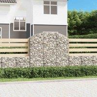vidaXL Arched Gabion Basket 150x50x140/160 cm Galvanised Iron, Silver