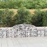 vidaXL Arched Gabion Baskets 7 pcs 300x30x60/80 cm Galvanised Iron, Silver