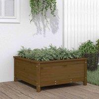 vidaXL Garden Planter Brown 82.5x82.5x39 cm Solid Wood Pine, Brown