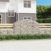 vidaXL Arched Gabion Basket 200x50x120/140 cm Galvanised Iron, Silver