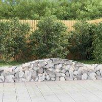 vidaXL Arched Gabion Baskets 4 pcs 400x30x40/60 cm Galvanised Iron, Silver