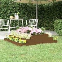 vidaXL Planter Honey Brown 110x110x27 cm Solid Wood Pine, Brown