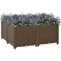 vidaXL Raised Bed 80x80x38cm - Polypropylene, Brown