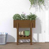 vidaXL Garden Planter Honey Brown 62x30x69 cm Solid Pine, Brown