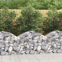 vidaXL Arched Gabion Basket 100x30x60/80 cm Galvanised Iron, Silver