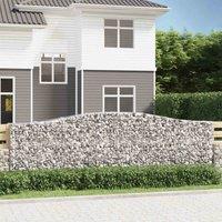 vidaXL Arched Gabion Baskets 2 pcs 400x50x120/140 cm Galvanised Iron, Silver