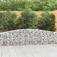 vidaXL Arched Gabion Baskets 2 pcs 400x30x60/80 cm Galvanised Iron, Silver