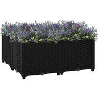 vidaXL Raised Bed 80x80x38 cm Polypropylene, Black
