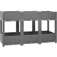 vidaXL Raised Bed 120x40x71 cm Polypropylene, Grey