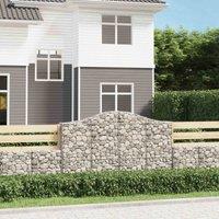 vidaXL Arched Gabion Basket 200x30x120/140 cm Galvanised Iron, Silver