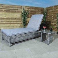 East Kenmare Lounger With Side Table - Grey