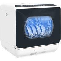 HOMCOM Table Top Dishwasher, White, White