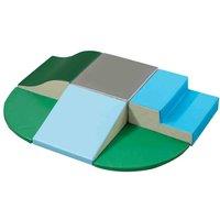 HOMCOM 6 Piece Soft Play Equipment For Toddlers Play Shapes Baby Climbing Blocks, Multi