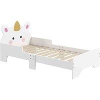 Zonekiz Unicorn-designed Toddler Bed Kids Bedroom Furniture - White, White