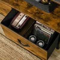 HOMCOM Industrial 3 Drawers Storage Cabinet W/ Display Shelves For Living Room, Brown