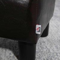 HOMCOM Footstool Ottoman Footrest Pu Leather Upholstery W Plastic Legs Brown, Brown