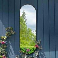 MirrorOutlet Vultus Black Double Arched Wall Mirror 71'', Black