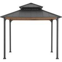 Sunjoy Stahl Gazebo Pasu -300cm x 300cm, Anthracite, Grey