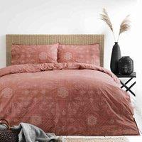 Yard Bohemian Geometric Super King Duvet Cover Set Red, Red