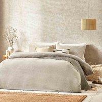 Yard Boucle Textured Double Duvet Cover Set Greige, Multi