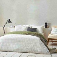 Yard Howarth Check Reversible King Duvet Cover Set Moss And Natural, Multi