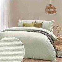Yard Heaton Stripe 100 Cotton Double Duvet Cover Set Khaki, Multi