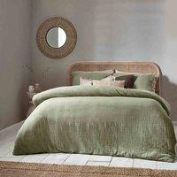 Yard Lark Muslin Cotton Single Duvet Cover Set Eucalyptus, Multi